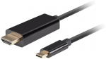 Kabelis Lanberg USB-C - HDMI CA-CMHD-10CU-0005-BK USB-C, HDMI, 0.5 m, juoda sp.