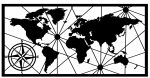 Sienos dekoracija Wallity World Map, 100 cm x 50 cm