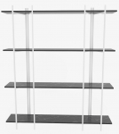 Pastatoma lentyna Kalune Design Moss 875ZNA4546, balta sp./juoda sp./tamsiai pilka sp., 180 cm x 160 cm x 29.6 cm