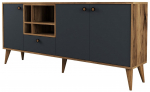 Spintelė Kalune Design Napoli 845HCT5338, antracito sp./rie&scaron;uto sp., 180 cm x 35 cm x 81 cm