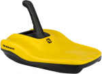 Plastikinės rogės Nijdam Hilltop Hoover, juoda sp./geltona sp., 54 cm x 40 cm