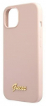 Telefono dėklas Guess Silicone Script Gold Logo GUHMP13LLSLMGLP, Apple iPhone 13 Pro/Apple iPhone 13, rožinė sp.