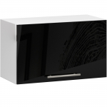 Vir&scaron;utinė virtuvinė spintelė Akord Oliwia W60OK, balta sp./juoda sp., 30 cm x 60 cm x 29 cm