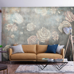 Fototapetas Artgeist Misty Nature - Muted Rose Flowers On A Background In Grey Tones, 315 cm x 441 cm