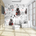 Fototapetas Artgeist Cats In Love, 309 cm x 309 cm