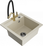 Plautuvė su virtuviniu mai&scaron;ytuvu Mexen Vito, granitas, 52 cm x 49 cm x 21 cm, aukso sp./juoda sp./rusva sp.