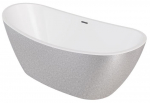 Vonia, laisvai pastatoma Besco Ayla Glam Silver, 170 cm x 80 cm x 68 cm, ovalas, sidabro/grafito