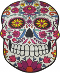 Vonios grindų kilimėlis Foutastic Skull, įvairių spalvų, 190 cm x 140 cm