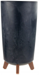 Gėlių vazonas, plastikinis, 19.5 cm x 19.5 cm, pilkas