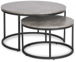 Kavos staliukų komplektas Rocky Max, juoda sp./pilka sp., 60 - 80 cm x 80 cm x 36.5 - 46.5 cm, 2 vnt.