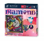 Deimantinė mozaika Kitfix Unicorn, balta sp./įvairių spalvų, 20 x 20 cm