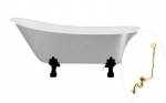 Vonia, laisvai pastatoma Besco Olaya Glam, 160 cm x 68 cm x 68 cm, ovalas, aukso sp./sidabro sp.