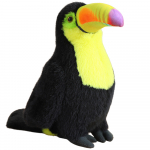 Pliu&scaron;inis žaislas papūgos Toucan, juodas/geltonas, 30 cm