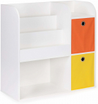 Vaiki&scaron;ka knygų lentyna EcoToys ZKB-02A, balta sp./geltona sp./oranžinė sp., 35 cm x 89 cm x 88 cm