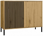 Komoda Kamaro, juoda sp./artisan oak, 82.5 cm x 103.5 cm x 40 cm