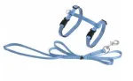 Kačių petne&scaron;os su pavadėliu Flamingo Harness And Leash Ziggi, 110 cm x 10 mm, žydra sp.