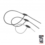 Elastinė tvirtinimo guma su kilpiniu spaustuku Bradas Bungee Cord BCR-05SET1GY-B, 40 - 80 cm, guma/polivinilchloridas (pvc), balta/pilka, 6 vnt.