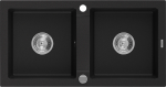 Virtuvinė plautuvė Mexen Mario Black+Chrome, granitas, 82 cm x 43 cm x 16.1 cm, juoda sp./chromo sp.