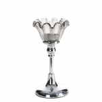 Žvakidė Adena 02, stiklas/metalas, &Oslash; 11 cm, 22 cm, sidabro sp.