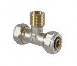 Užveržiamas tri&scaron;akis TDM Brass 1060, 90 &deg;, 20mm x 1/2", žalvaris/nikelis