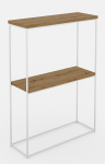 Konsolinis staliukas ADRK Velo, ruda sp./balta sp., 20 cm x 60 cm x 80 cm