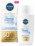 Apsauginis kremas nuo saulės kūnui/veidui Nivea Sun Triple Protect SPF50+, 40 ml