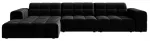 Kampinė sofa Cosmopolitan Design Chicago Venus 2923, juoda sp., kairinė, 167 x 294 cm x 78 cm