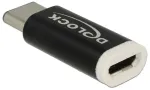 Adapteris Delock USB-micro B to USB C Micro USB female, USB Type C, juoda sp.