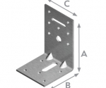 Tvirtinimo kampas Haushalt, 90 mm x 60 mm x 60 mm x 2.5 mm