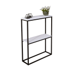 Konsolinis staliukas ADRK Mason, balta sp./juoda sp., 20 cm x 60 cm x 80 cm