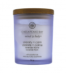 Žvakė, aromatinė Chesapeake Bay Mind & Body Serenity + Calm, 28 h, 0.096 g, Violetinė