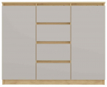 Komoda 2D4S, ąžuolo sp./ka&scaron;myro, 97 cm x 120 cm x 40 cm