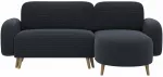 Kampinė sofa - lova Bawal Jarell 06, tamsiai pilka sp., de&scaron;ininė, 150 x 230 cm x 95 cm