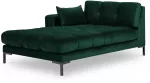 Sofa Micadoni Home Mamaia Velvet Chaise Longue, tamsiai žalia sp., kairinė, 185 x 102 cm x 75 cm
