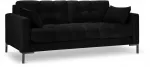 Sofa Micadoni Home Mamaia Velvet, juoda sp., 152 x 92 cm x 75 cm