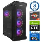Stacionarus kompiuteris Intop Ryzen 7 7700X, DDR5 16 GB, SSD+HDD 500 GB 2 TB, Nvidia GeForce RTX 5070Ti 16 GB GDDR7, Windows 11 Home