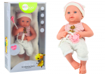 Lėlė - kūdikis su priedais Lean Toys Pure Baby, 35 cm, balta
