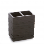 Dantų &scaron;epetėlio stiklinė Domoletti BPO-0350 Black, juoda sp., 10.1 cm x 11.5 cm x 6.3 cm