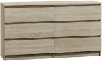 Komoda Akord Malwa M6, ąžuolo sp., 77 cm x 40 cm x 138 cm