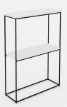 Konsolinis staliukas ADRK Velo, balta sp./juoda sp./grafito sp., 20 cm x 60 cm x 80 cm