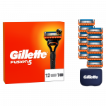 Keičiamos skustuvo galvutės Gillette Fusion5, 12 vnt