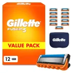 Keičiamos skustuvo galvutės Gillette Fusion5, 12 vnt