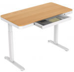 Ra&scaron;omasis stalas su stalčiais reguliuojamo auk&scaron;čio Flexispot EW9WM, 120.4 cm x 60.4 cm, 72 - 122 cm, ruda sp./balta sp.