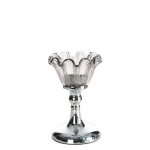 Žvakidė Adena 01, stiklas/metalas, &Oslash; 11 cm, 17 cm, sidabro sp.