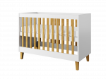Kūdikio lovytė Kocot Kids Kubi LNKU_BI_12-6BS_BM, balta sp., 60 x 120 cm, be patalynės dėžės, be čiužinio