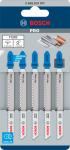 Pjūklo peilių rinkinys Bosch T 127 D, 10 cm, 5 vnt.