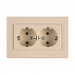 Dvivietis ki&scaron;tukinis lizdas Vilma XP500 111050202205, su įžeminimu, dramblio kaulo sp.