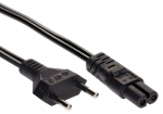 Laidas Akyga Euro plug, IEC-320-C7, 1.5 m, juoda sp.