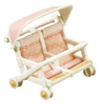 Dvigubas vežimėlis Sylvanian Families Double Pushchair 2920, balta sp./rožinė sp.