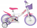 Vaiki&scaron;kas dviratis Bimbo Bike 77328, balta sp./violetinė sp., 12"